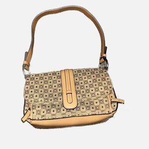 NWT LIZ CLAIBORNE VILLAGER Khaki Patterned Handbag Purse